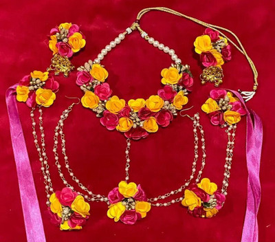 VIP Fashions Brass Gold-plated Multicolor Jewellery Set(Pack of 1)