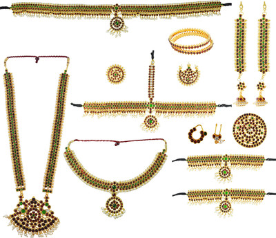 usha gold Copper Gold-plated Gold Jewellery Set(Pack of 1)