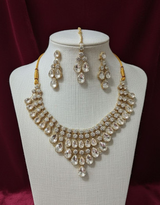 Shiv Ventures Alloy Silver White Jewellery Set(Pack of 4)