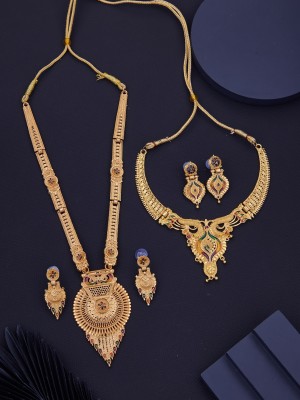 Seora Brass Gold-plated Gold Jewellery Set(Pack of 6)