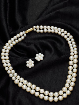 saadgallery Mother of Pearl White Jewellery Set(Pack of 1)