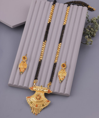 house of common Brass Gold-plated Gold, Black Jewellery Set(Pack of 1)