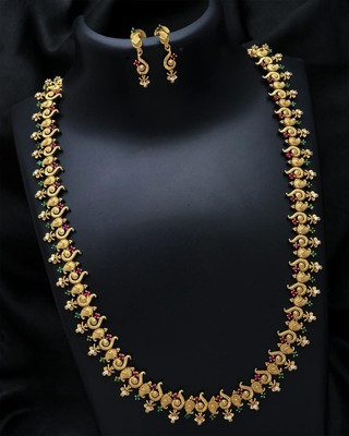 TheWardrobee Brass Gold-plated Multicolor Jewellery Set(Pack of 1)