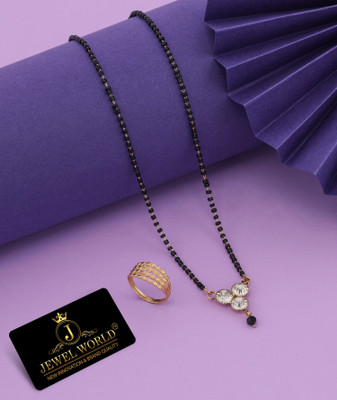 Bright STYLE Metal, Alloy Gold-plated Gold, Black Jewellery Set(Pack of 1)