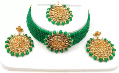 catalyst venture Alloy Gold-plated Green Jewellery Set(Pack of 1)