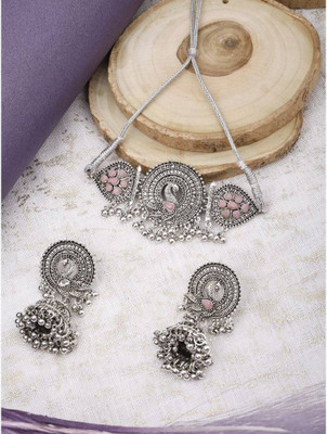 SKG Fashion Store Alloy Pink Jewellery Set(Pack of 1)