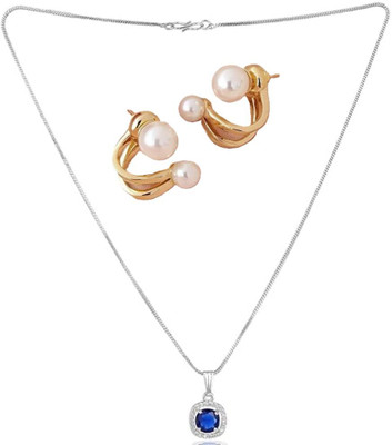 SKG Fashions Stone Blue, Gold Jewellery Set(Pack of 1)
