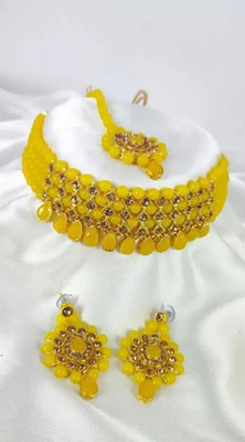 Asl World Alloy Yellow Jewellery Set(Pack of 1)