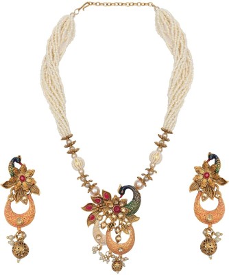 AKULYA JEWELS Metal Gold-plated Multicolor Jewellery Set(Pack of 1)