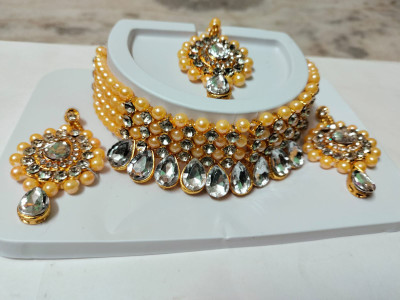 Creative Universal Alloy Gold-plated Orange Jewellery Set(Pack of 1)