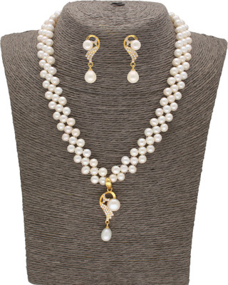 Sri Jagdamba Pearls Mother of Pearl Gold-plated Multicolor Jewellery Set(Pack of 1)