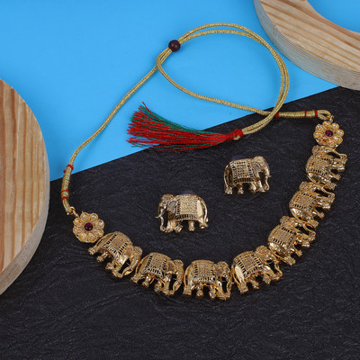 PIU AND DEV Alloy Gold-plated Multicolor Jewellery Set(Pack of 1)