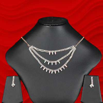 Shreeji Jewels Brass Rose Gold Jewellery Set(Pack of 2)