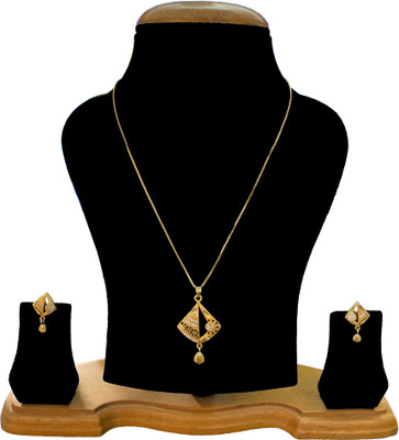 NUHA TRADERS Metal, Alloy Gold-plated Gold Jewellery Set(Pack of 3)