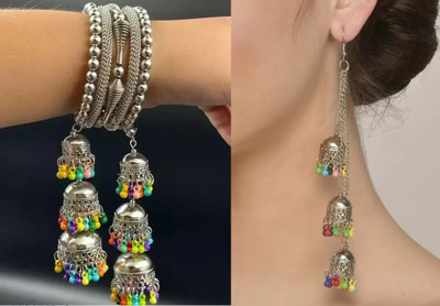 MA Enterprises Alloy Silver Silver, Multicolor Jewellery Set(Pack of 3)