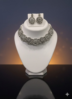 RoyaltyGems Metal Silver Jewellery Set(Pack of 1)