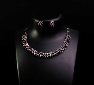 CUTE GOLD Copper Gold-plated Red Jewellery Set(Pack of 2)