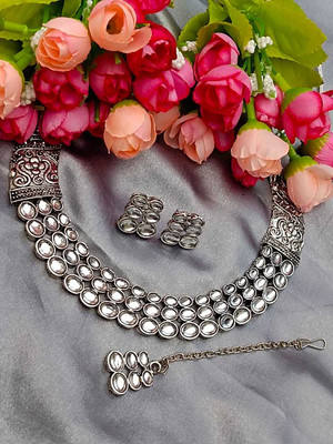 DENICRAAS Oxidised Silver Silver White Jewellery Set(Pack of 1)