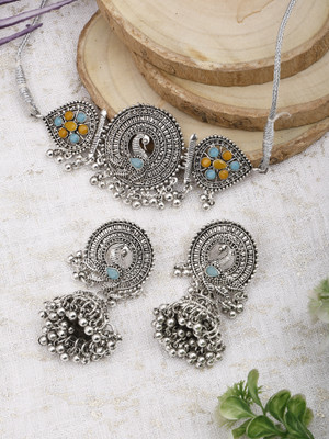 Foxy Trend Zinc Silver Blue, Yellow Jewellery Set(Pack of 3)