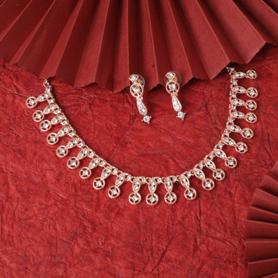 Kord Store Brass Gold-plated White Jewellery Set(Pack of 3)