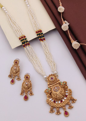 TKRB SALES Copper Gold-plated Gold Jewellery Set(Pack of 1)