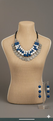 A S enterprize Oxidised Silver Blue Jewellery Set(Pack of 1)