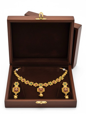UMAKRITI Metal Gold Jewellery Set(Pack of 3)
