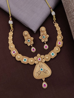 SHIVAY FASHION HUB Alloy Gold-plated Gold Jewellery Set(Pack of 1)