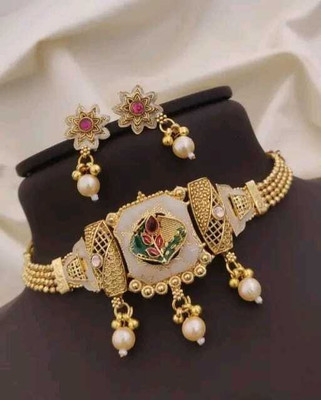 PARMESHWAR IMITATION Brass Gold-plated Gold Jewellery Set(Pack of 1)