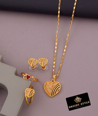 Bright STYLE Metal Gold-plated Gold Jewellery Set(Pack of 1)
