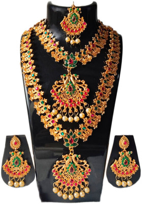 RINA ENTERPRISES Alloy Gold-plated Multicolor Jewellery Set(Pack of 1)