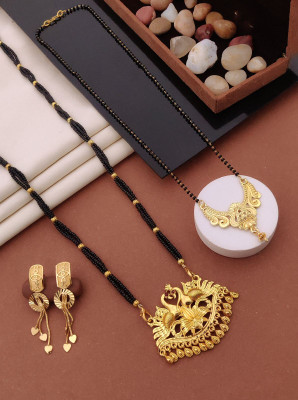 MALKYN Brass Gold-plated Gold Jewellery Set(Pack of 3)
