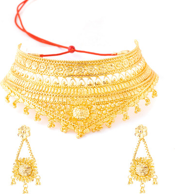 Manikya Brass Gold-plated Gold Jewellery Set(Pack of 1)
