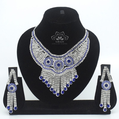 GHAZI COLLECTIONS Alloy Silver Silver, Blue Jewellery Set(Pack of 1)
