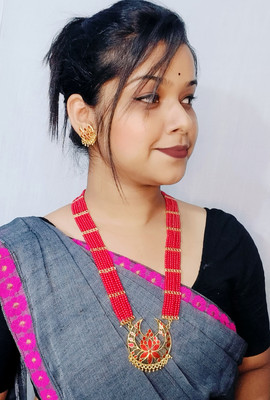 balaji gold Copper Gold-plated Red Jewellery Set(Pack of 1)