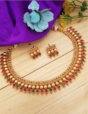 LITRIK Copper Gold-plated Multicolor Jewellery Set(Pack of 1)