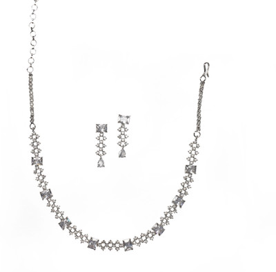 Tarak Traders Brass Rhodium White, Silver Jewellery Set(Pack of 1)