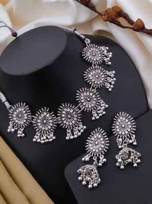 STYLISTAJEWELS Oxidised Silver, Alloy Silver Silver Jewellery Set(Pack of 1)