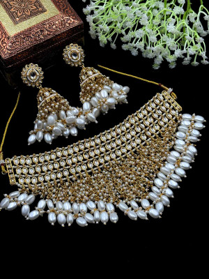 RDFASHION Alloy White, Gold Jewellery Set(Pack of 1)