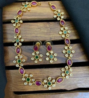 Pamadhya Brass, Copper Gold-plated Multicolor Jewellery Set(Pack of 1)