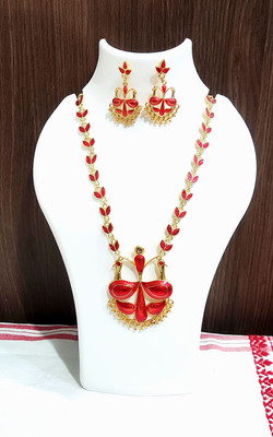 shree balaji gold Metal, Copper Red Jewellery Set(Pack of 1)