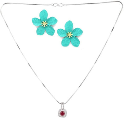 asthacollection Stone Maroon, Blue Jewellery Set(Pack of 1)