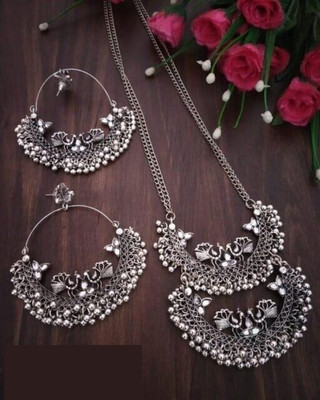 SZN Oxidised Silver White, Silver Jewellery Set(Pack of 1)
