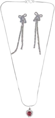 SRK Fashions Alloy Red, Silver Jewellery Set(Pack of 1)