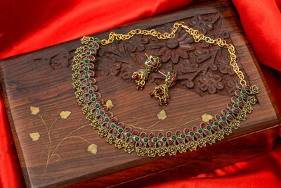VIRAK Alloy Gold-plated Multicolor Jewellery Set(Pack of 1)
