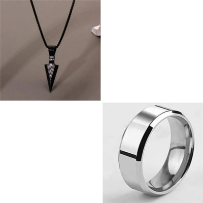 Vipunj Alloy Titanium, Sterling Silver Black, Silver Jewellery Set(Pack of 2)