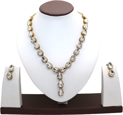 DHIVARA Brass Copper Gold, White Jewellery Set(Pack of 1)