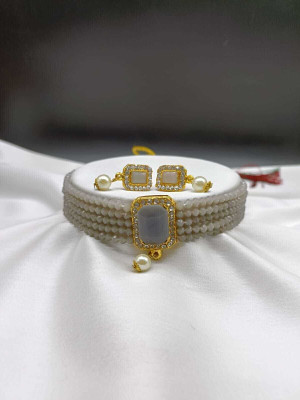 house of common Alloy Gold-plated Gold, White Jewellery Set(Pack of 3)