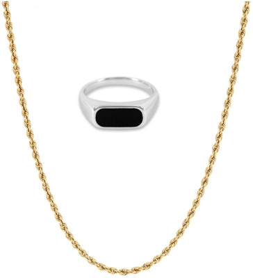 mattrachaya Alloy Sterling Silver, Gold-plated Black, Gold Jewellery Set(Pack of 2)