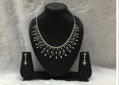 ShringaarCZ Brass Rhodium, Gold-plated, Silver Platinum, Gold, Rose Gold Jewellery Set(Pack of 3)